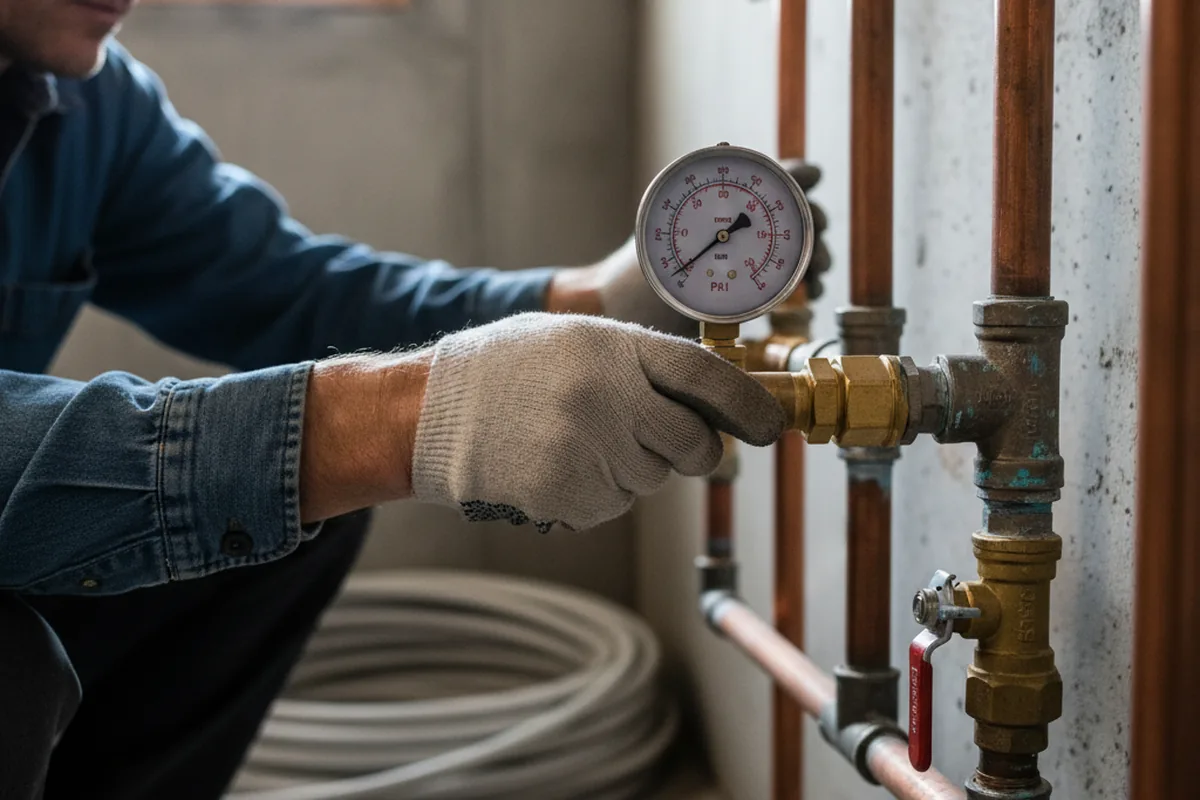 Pressure testing a repaired line during Water Line Repair in Pelahatchie